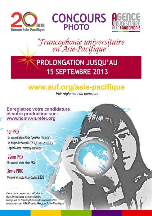 AUF prolonge le délai de son Concours photo «Francophonie universitaire en Asie-Pacifique»